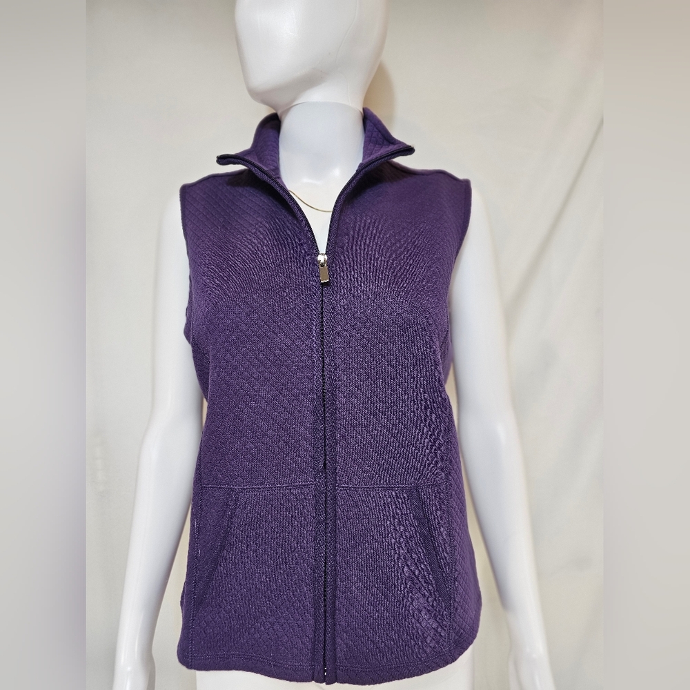 NWT Karen Scott Sport Quilted Knit Zip-Up Vest – Petite PP